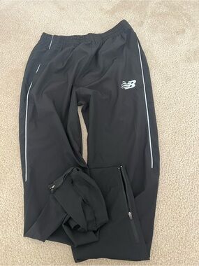 New Balance Black Men's Running Track Pants with Reflective Trim